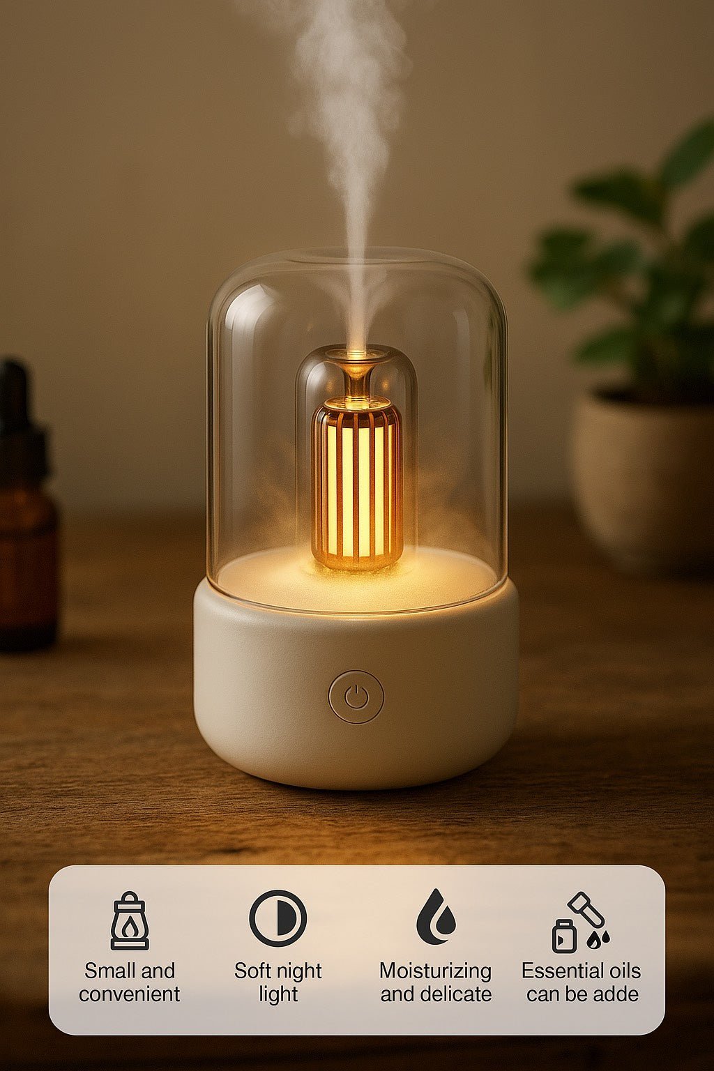 Candle Light Aroma Diffuser – USB Ultrasonic Air Humidifier with Night Light - My Store