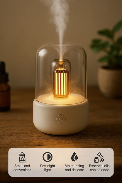 Candle Light Aroma Diffuser – USB Ultrasonic Air Humidifier with Night Light - My Store