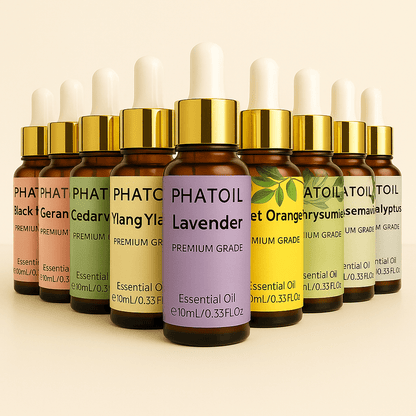 PHATOIL 10ml | Pure Essential Oils with Dropper – Lavender, Eucalyptus, Vanilla & More - Arvique